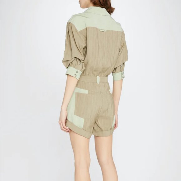 JONATHAN SIMKHAI Aliza Textured Belted Utility Romper Size 6 - Picture 7 of 14